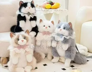 Cute Cat Plush Backpack Purse kwa Wasichana & Wanawake