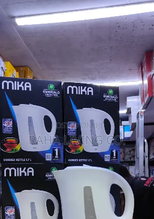 Mika 1.7L Kettle ya Umeme ya Kamba | Emerald Collection | Nyeupe - 1