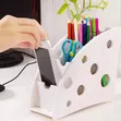 White Wooden Remote Organizer - 1