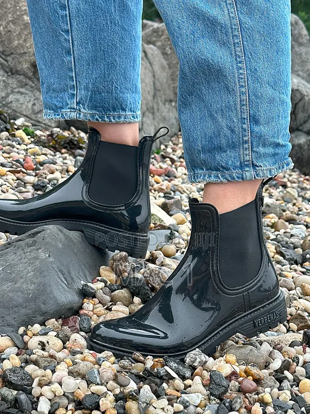 Daisy Women's Black Gumboots - Stylish Rain Boots - 1