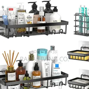 Set ya Vipande 5 vya Shower Caddy Mstatili | Kipangilio cha Ukutani | Bila Kuchimba