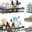 5pc Rectangular Shower Caddy Set | Wall Organizer | No Drilling - 1