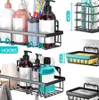5pc Rectangular Shower Caddy Set | Wall Organizer | No Drilling - 2