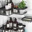 Seti ya Vipande 3 vya Kona ya Shower | Kiandaa Ukutani | Bila Kuchimba - 2