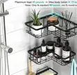 Seti ya Vipande 3 vya Kona ya Shower | Kiandaa Ukutani | Bila Kuchimba - 4