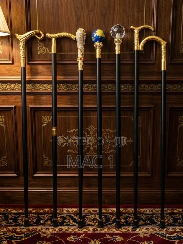 Luxury Royal Gold & Crystal Walking Cane - 1