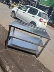 Meza Mpya ya Chuma cha Kutuoa yenye Rafu ya Chini - 1