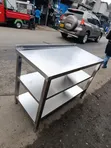 Meza Mpya ya Chuma cha Kutuoa yenye Rafu ya Chini - 4