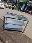 Meza Mpya ya Chuma cha Kutuoa yenye Rafu ya Chini - 5