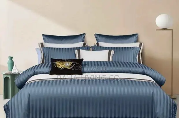 Luxury Cotton Striped Duvet Cover Set | 6x6, 6x7, 7x8 | 4 Colours - 1