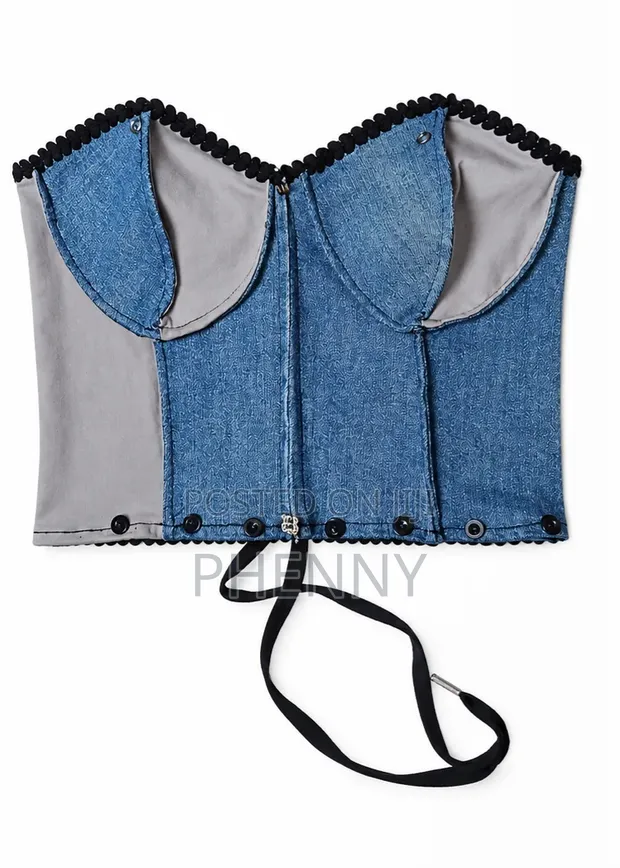 Upcycled Denim Corset - Mpya Kabisa - 1
