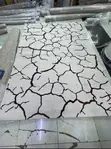 Pure Turkish Crackle Carpet | 8x11 | Gold Marble Design - 2