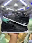 Nike Air Force 1 Low 'Woven Black' Sneakers za Ngozi - 1