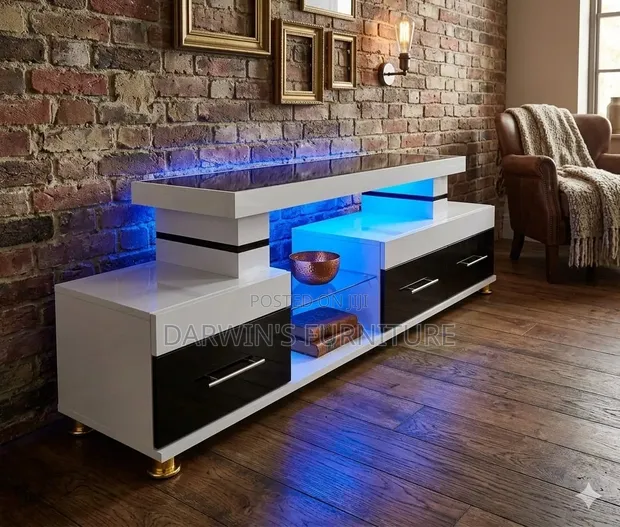 Boss Office Products Media Console TV Stand with LED - 1