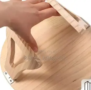 Foldable Bamboo Sofa Armrest Tray | 29cm Round Clip-on Table