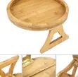 Kikapu cha Mbao cha Sofa cha Kushikilia Mikono | Meza ya 29cm Mviringo ya Kushikilia - 2