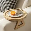 Kikapu cha Mbao cha Sofa cha Kushikilia Mikono | Meza ya 29cm Mviringo ya Kushikilia - 3