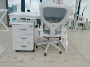 Metallic Study Table with Movable Drawers & Orthopedic Chair