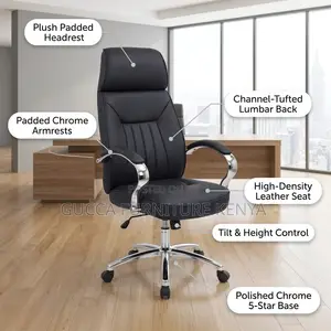 Black PU Leather Swivel CEO Office Chair