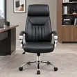 Black PU Leather Swivel CEO Office Chair - 4