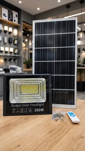 Budget 300W Solar Floodlight Set - Brand New