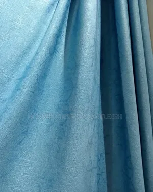 Blue and Beige Curtains with Hooks