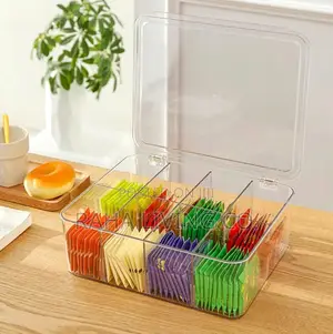 Acrylic Tea Bag Organizer with Clear Lid