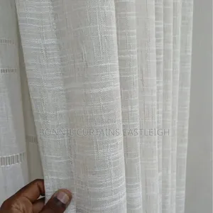Cream and Off White Sheer Curtains with Rings