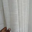 Cream and Off White Sheer Curtains with Rings - 1