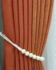 Dark Orange Curtains and Blinds with Hooks - 1