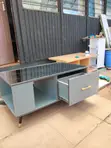 Brand New Rectangular Coffee Table with Storage - Gray Laminate - 2