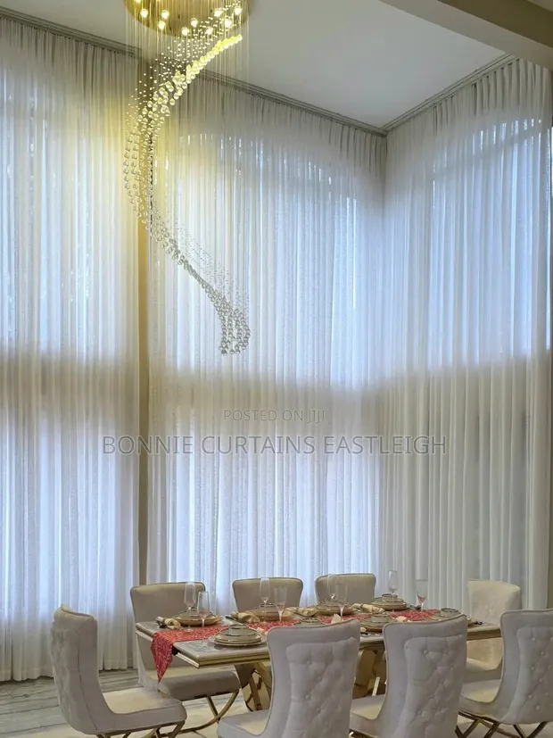 Gold Sheers and White Curtains with Hooks - 1