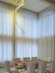 Gold Sheers and White Curtains with Hooks - 1