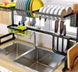 Over Sink Dish Drainer Rack | Stainless Steel | Black - 2