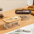 Glass Butter Dish with Bamboo Lid & Knife (500ml) - 1