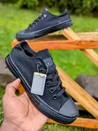 Converse All Black Canvas Shoes - 1