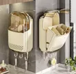 Wall Mounted Punch-Free Cutlery Holder with Lid - 4