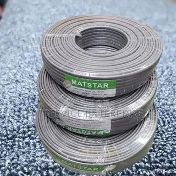 Matstar Twin Cable + Earth 1.5mm Flat Power Wire ya Umeme (90m) - 1