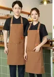 Chef Apron with Pockets and Leather Straps - 4