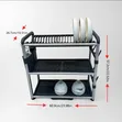 3 Tier Dish Rack Kubwa kwa Counter ya Jikoni - 1
