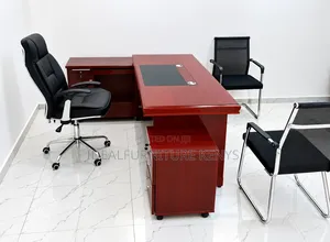 Seti ya Dawati la Ofisi ya Mtendaji | Dawati la Uongozi la Mbao la Premium