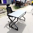 Kifaa cha Dawati la Chuma Nyeusi na Kiti cha Mesh - 1