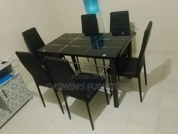 Boss Office Products Dining Set - Viti 6, Nyeusi - 1