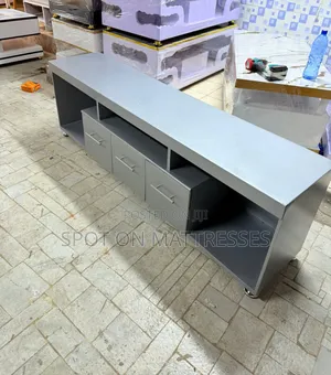 5ft TV Stand with Drawers & LED Lights - Grey/White/Black