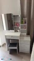 White Dressing Table with Mirror - 3 Drawers - 1