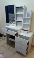 White Dressing Table with Mirror - 3 Drawers - 2