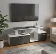 Istanbul 2 TV Stand Modern | 4 Feet | Mwanga wa LED | Nyeupe Grey - 2