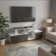 Istanbul 2 TV Stand Modern | 4 Feet | Mwanga wa LED | Nyeupe Grey - 3
