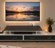 Stand ya TV Nyeusi na Nyeupe ya Kisasa yenye Droo na Magurudumu - 2