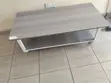 Meza ya Kahawa ya Kisasa ya Mbao Grey na Rafu ya Chini - 1